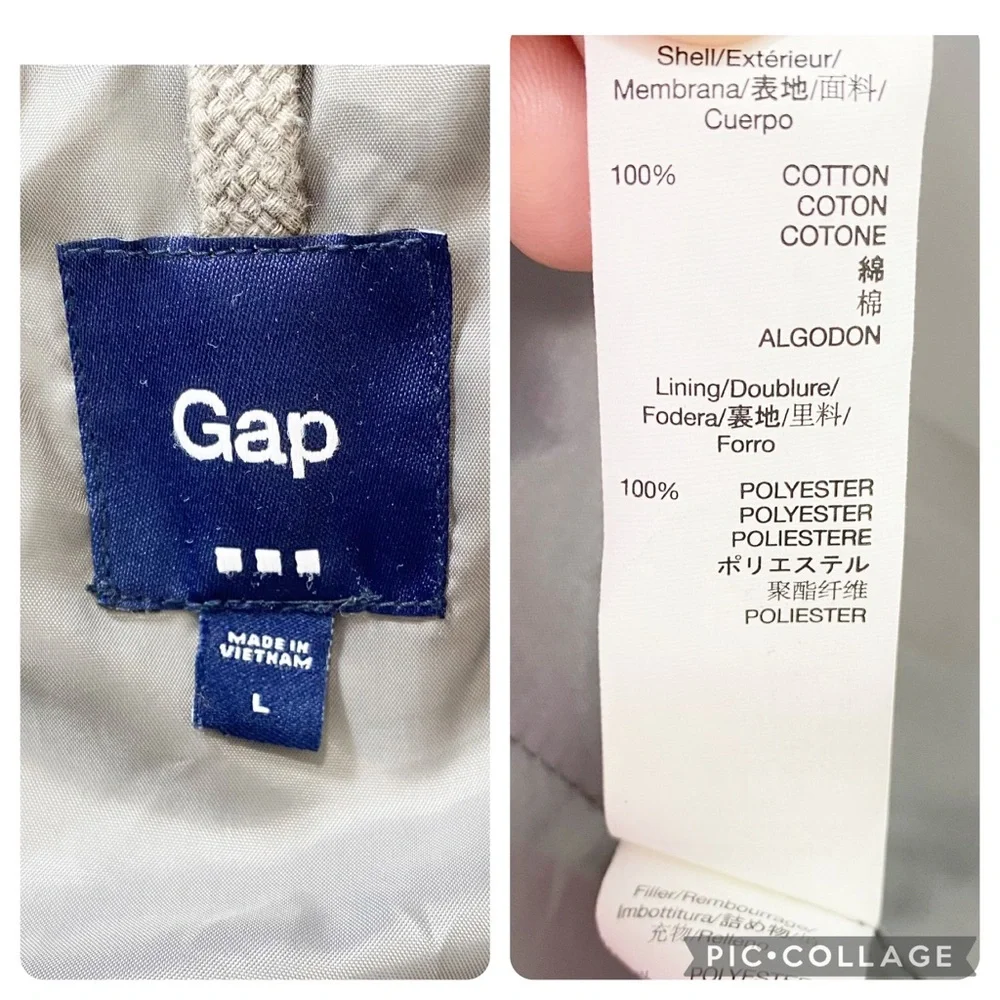 Gap cute vest pretty cardigan fitted puffer faux fur hoodie gray warm winter L - Picture 9 of 11